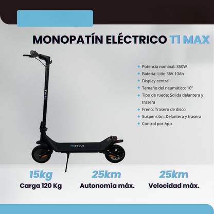 Monopatín Eléctrico Mistyle T1 MAX