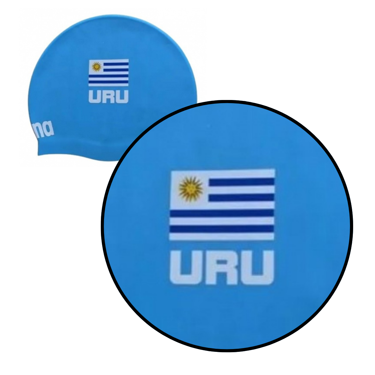 Gorra Para Natación Adulto Arena Uruguay Flag Silicone Cap