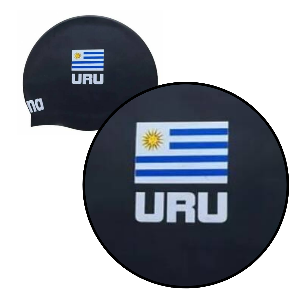 Gorra Para Natación Adulto Arena Uruguay Flag Silicone Cap