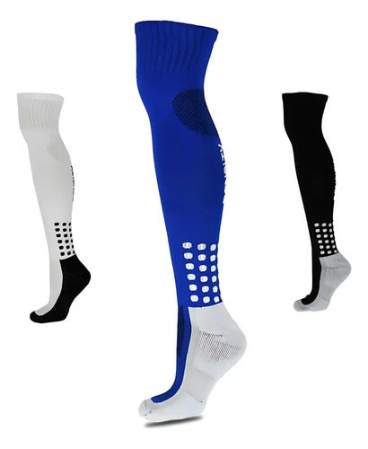 Matis De Fútbol Con Forma De Media Penalización, Extra Largas, Para Adultos, Color Azul, Blanco Y Negro Azul-blanca-negra 39-44