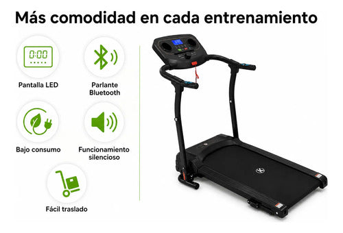 Caminador Eléctrico Plegable 2.0 Hp Hasta 12 Km/h 110 Kg Negro