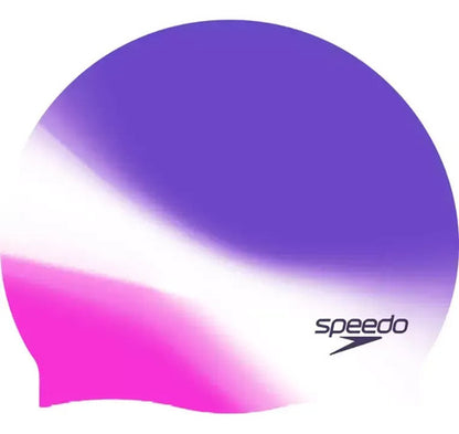 Gorra De Natacion Silicona Speedo Multicolor Azul/rosado Rayas Unico