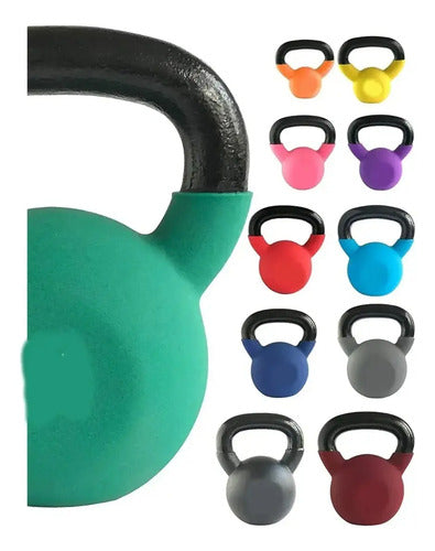 Pesa Rusa Hierro Engomado Ketlle Bell 10 Kg Azul