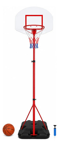 Tablero De Básquet Infantil Con Pie Regulable 2.01 M Pelota