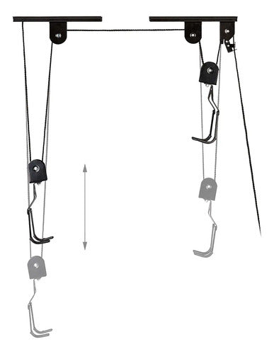 Soporte De Techo Colgar Bicicletas Tabla Surf Kayak- Zuba Color Negro