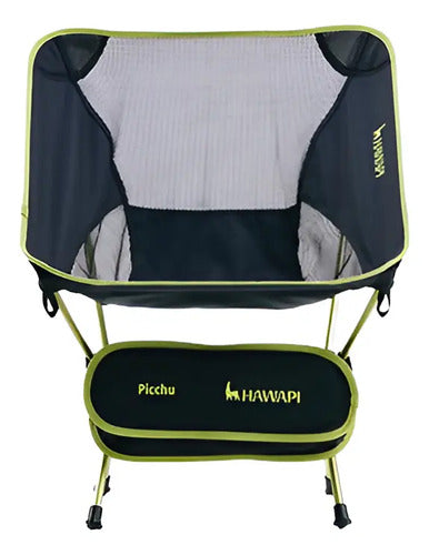 Silla De Camping Hawapi Picchu Aluminio Plegable 125 Kg Negro