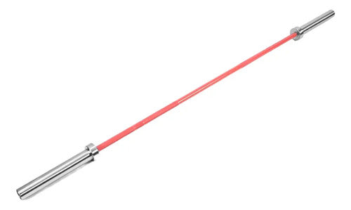 Barra Olimpica 8 Rodamientos Rosa 2.01m 15kg Dama Livepro Rosa