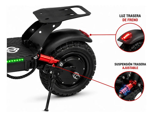 Monopatín Eléctrico Knex Urban - Motor 800w - 48v*10.4ah Negro