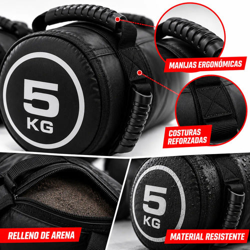 Par De Bolsas 5kg C/u Sandbag Fitness Y Crossfit Negro