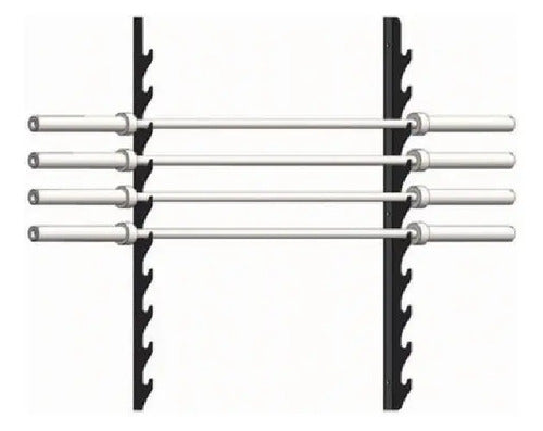 Soportes Para Barras 12 Lugares Gym Fitness - Rhino Negro