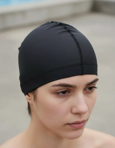 Gorra De Tela Para Natacion Negro Único