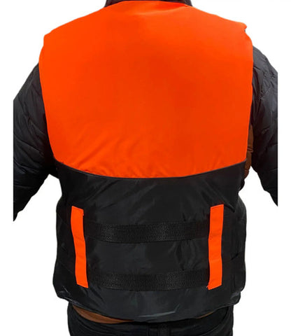 Chaleco Flotador Salvavidas Ajustable Hasta 100kg Naranja