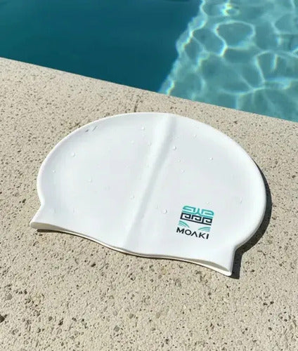 Gorra De Natación Moaki Kiroa Mini De Silicona Blanca Blanco Lisa Uni