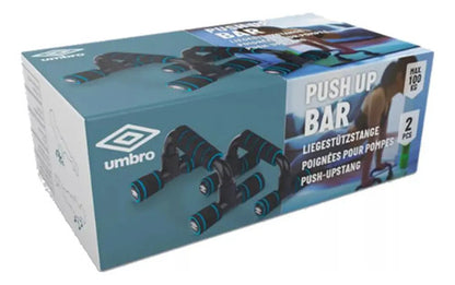 Push Up X2 Barra Fija Flexiones Fitness Entrenamiento Umbro Azul