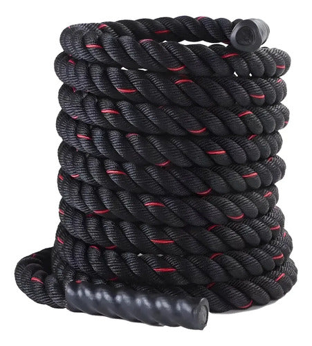 Cuerda Soga Crossfit 3.8cmx6 Mts Entrenamiento Funcional Negro