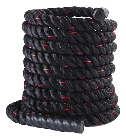 Cuerda Soga Crossfit 3.8cmx6 Mts Entrenamiento Funcional Negro