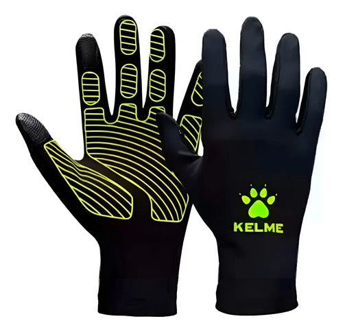 Guantes Para Niño Térmico Liso Kelme Mmsports Negro Liso Único