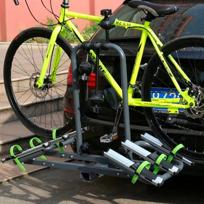 Rack Porta 3 Bicicletas Para Auto Enganche Trasero 2 Agarres Negro/verde