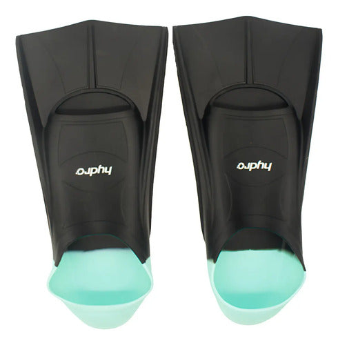 Patas Rana Natación Hydro 2.0 Aletas Cortas Silicona Color Negro Aqua Talle De Las Patas De Rana L