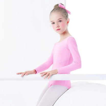 Malla de Ballet Manga Larga Rosada – Niña