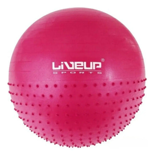 Pelota De Pilates De Masaje 65cm Yoga Fitness Gym Livepro Rojo