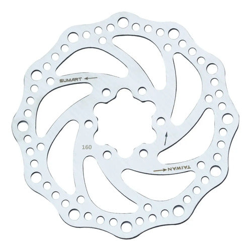 Disco De Freno 160mm Para Bicicleta Sumart Plateado