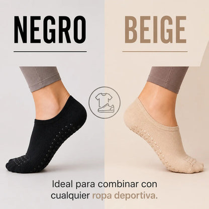 Pack X10 Medias Soquete Antideslizantes Para Yoga Pilates Surtido Liso Unico