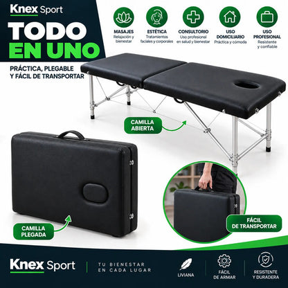 Camilla Para Masajes Plegable Negro