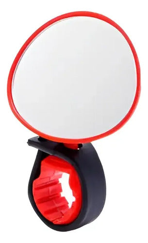 Espejo Para Bicicleta Ciclismo Se Inserta Al Puño Manubrio Rojo/negro