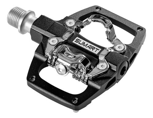 Pedales Fijación Doble Función Mtb Bmx - Sumart Negro