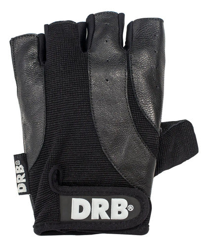 Guantes Drb Para Gym Fitness Entrenamiento Cuero Mmsports Negro Lisa L