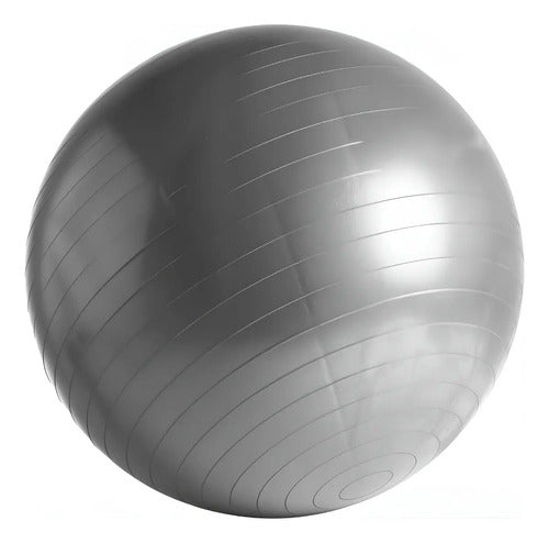 Pelota Fitball 65cm Para Pilates, Yoga Y Gimnasio Rhino Plateado