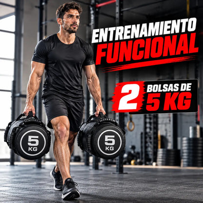 Par De Bolsas 5kg C/u Sandbag Fitness Y Crossfit Negro
