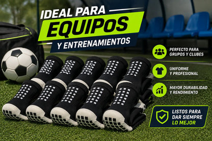 Pack X10 Medias Cortas Antideslizantes Niños Fútbol Calidad Negro 26-30