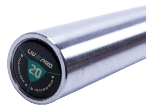 Barra Profesional Olimpica 4 Rodamientos 20kg Livepro Plateado