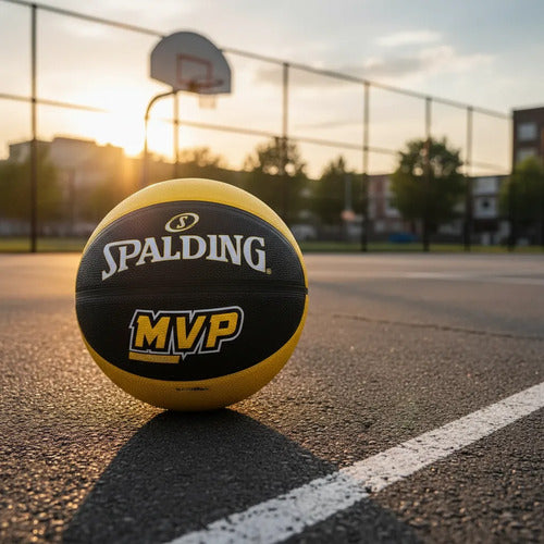 Pelota Basketball Spalding Mvp 84547z Mmsports Negro/amarillo