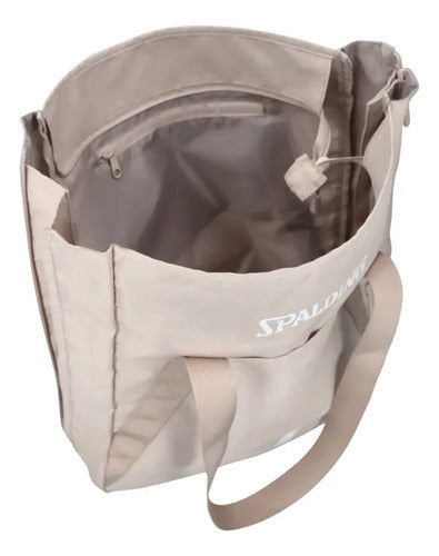 Bolso Cartera Tote Spalding Con Asas Beige 46x33x13cm Beige Lisa