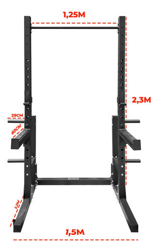 Squat Racks Comercial Profesional - Rhino Negro