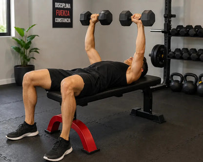 Banco Plano Gimnasio Pesas Entrenamiento Fitness Reforzado Negro