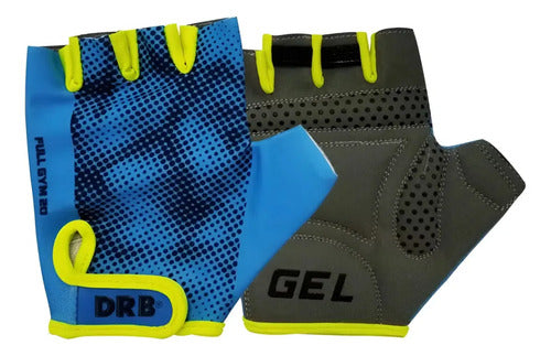 Guantes Drb Fitness Full Gym 20 Training Multideporte Unisex Color Negro/celeste Talle Xl Geométrico
