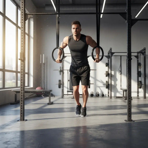 Anillas De Crossfit Knex Gimnasia Gimnasio Entrenamiento Negro