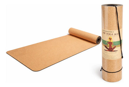 Mat De Yoga De Corcho Natural Antideslizante Eco Friendly Marrón Claro