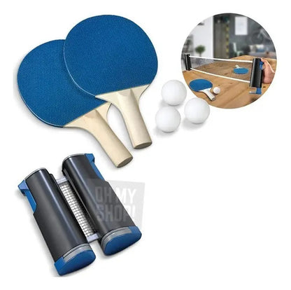 Kit Ping Pong Portatil 2 Paletas + Pelotas + Red Retráctil