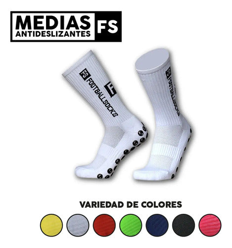 Combo Fs Medias Antideslizantes + Medias Sin Pie + Venda M&m Unico (38 Al 44)