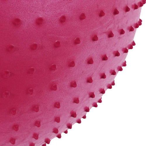 Pelota De Pilates De Masaje 65cm Yoga Gym Liveup - Queoferta Rojo Rosa