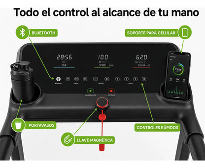Cinta Caminadora Eléctrica Plegable 3.0 Hp 14 Km/h 135 Kg Negro