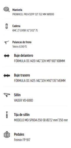Bicicleta Benelli M23 1.0 Adv Al 20 Blanco Talle Unico