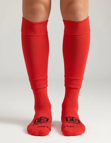 Combo Fs Medias Antideslizantes + Medias Sin Pie + Venda M&m Rojo