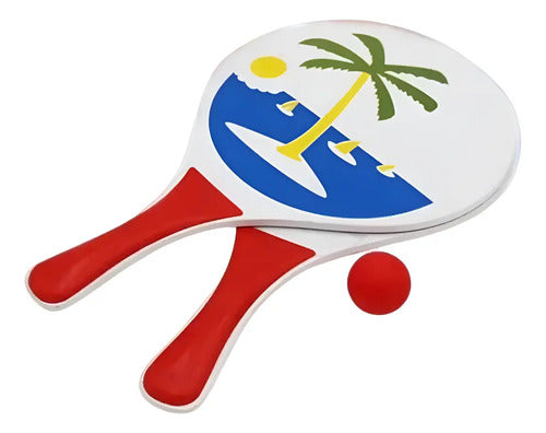 Juego De Paletas + Pelota Para Playa - K'nex Blanco