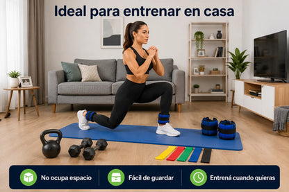 Kit Fitness Gym Casa Pesa Rusa Mancuernas Colchoneta + Yoga Negro